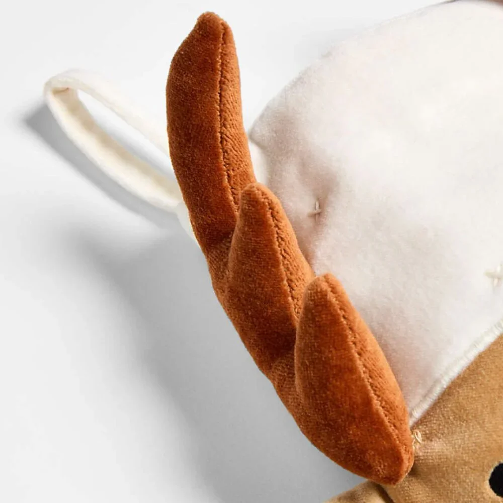 Crate & Barrel Wonderland Velvet Reindeer Kids Christmas Stocking